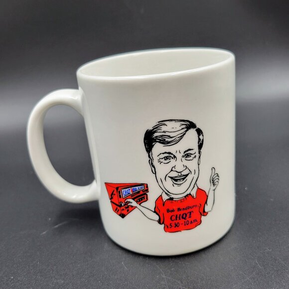 Vintage CHQT 880 AM Radio Edmonton Alberta Canada Mug Cup Coffee Tea Bob Bradbur - Picture 3 of 10